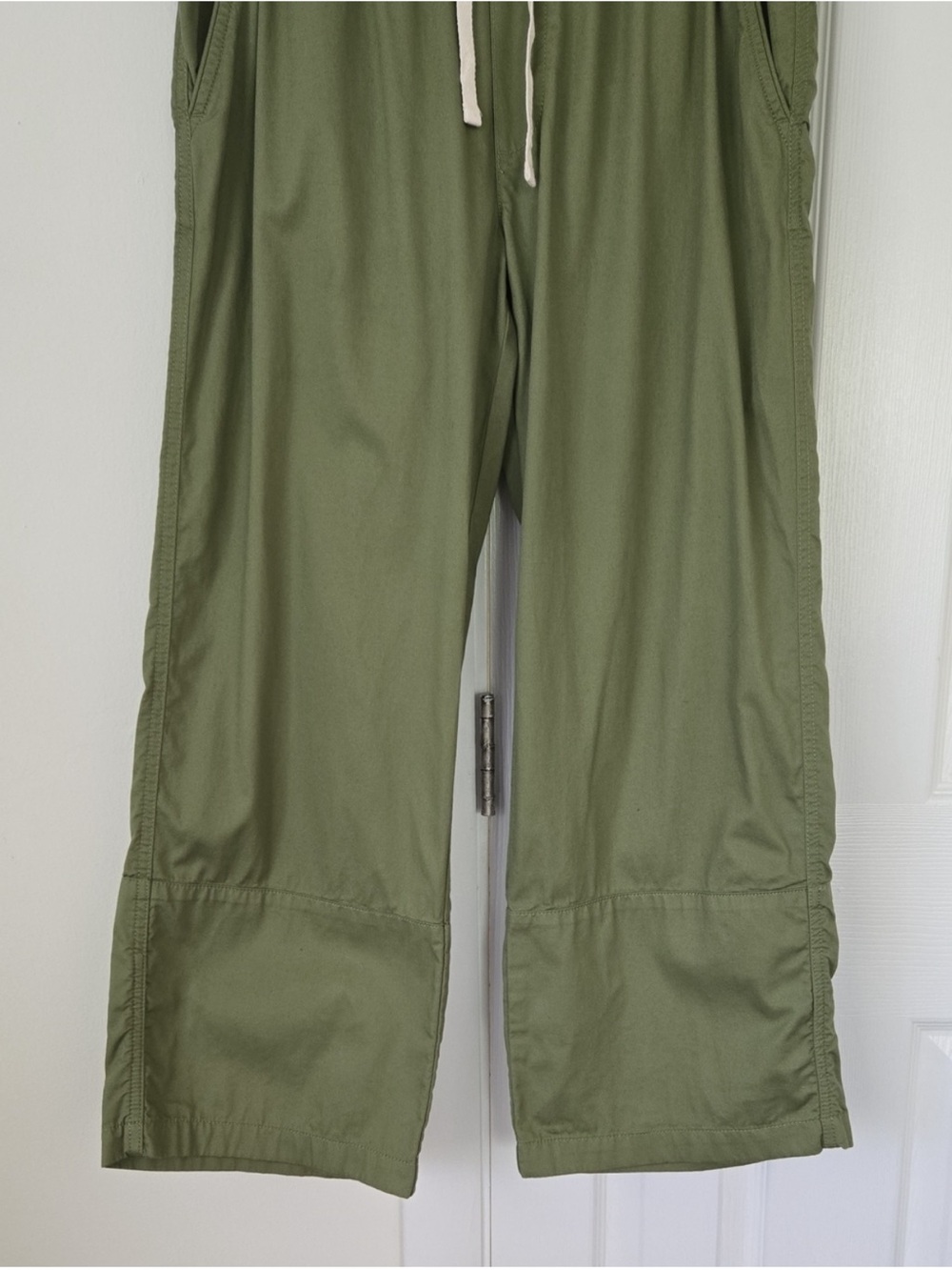 Pact Organic Cotton Daily Crop Wide Leg Pants Olive Green Size Medium - Picture 8 of 12